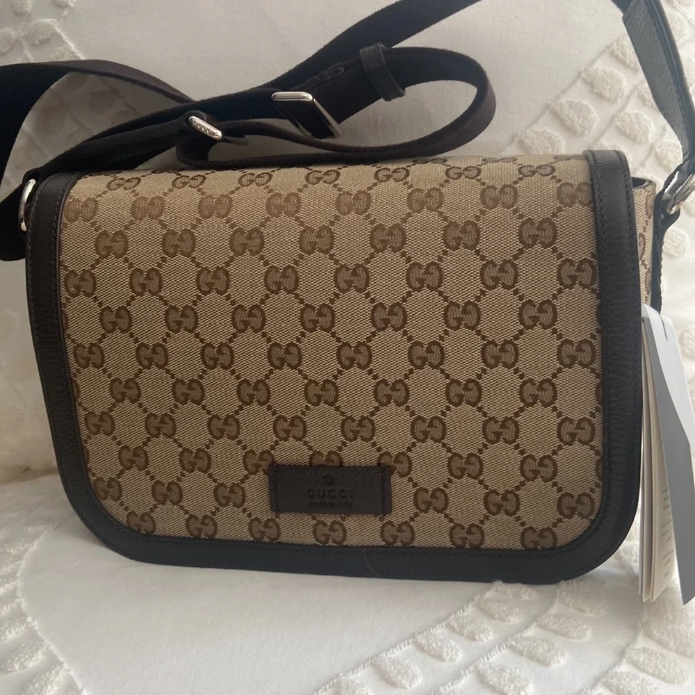 NWT  Gucci Ophidia, canvass with leather trims, adjustable strap - Picture 2 of 7